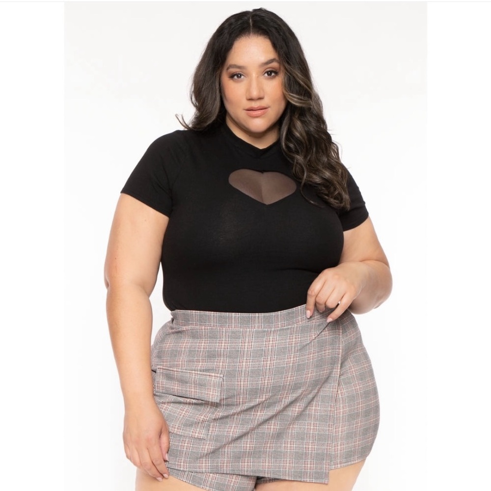 Plus Size Karalline Plaid Skort - Multi